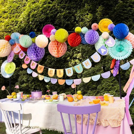 Gele Honeycomb 10cm van Partydeco koop je bij Partywinkel