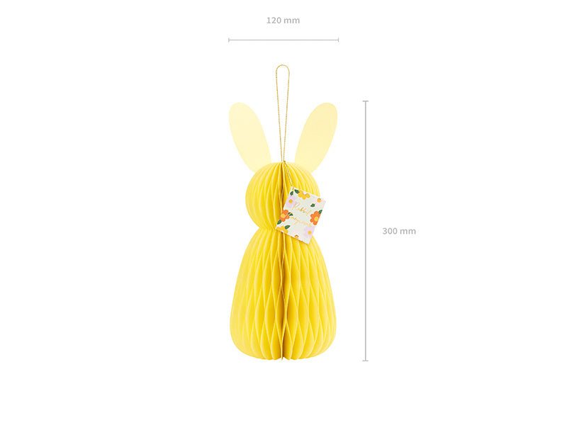 Gele Honeycomb Konijn 30cm van Partydeco koop je bij Partywinkel