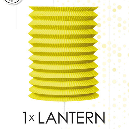 Gele Lampion Trek 16cm van WeFiesta koop je bij Partywinkel