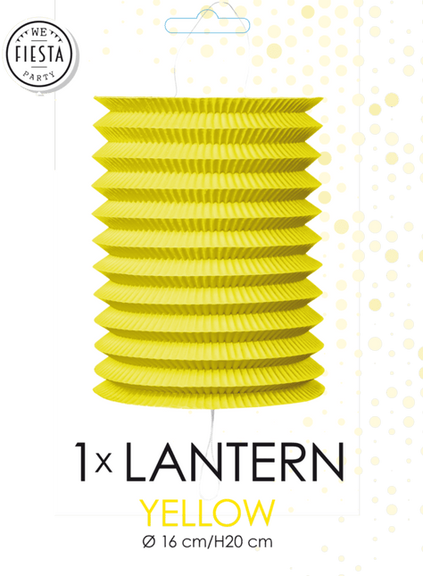 Gele Lampion Trek 16cm van WeFiesta koop je bij Partywinkel