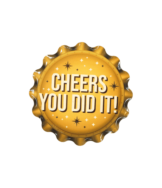 Gele Onderzetters You Did It 11cm van Paper Dreams koop je bij Partywinkel