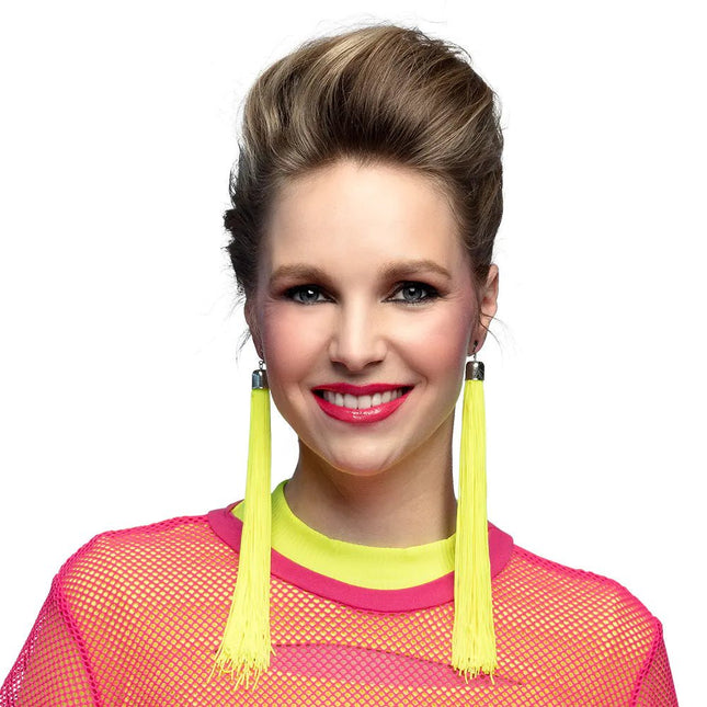 Gele Oorbellen Franjes 20cm van Boland koop je bij Partywinkel