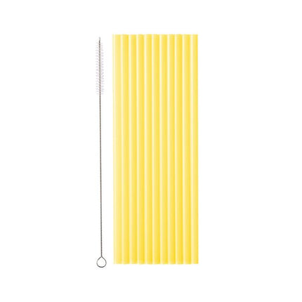 Gele Rietjes Inclusief Reinigingsborsteltje 23cm 12st van Partydeco koop je bij Partywinkel