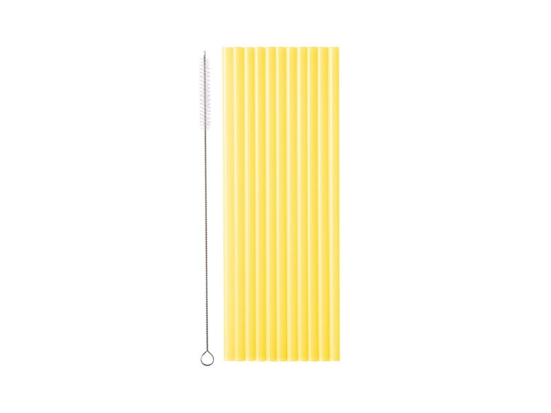 Gele Rietjes Inclusief Reinigingsborsteltje 23cm 12st van Partydeco koop je bij Partywinkel