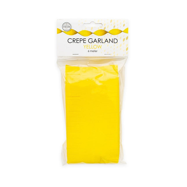 Gele Slingers Crepe 6m van WeFiesta koop je bij Partywinkel