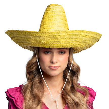Gele Sombrero 49cm van Boland koop je bij Partywinkel