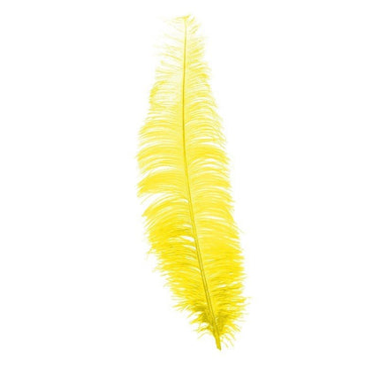 Gele Struisvogelveren 40cm 12st van Fiestas Guirca koop je bij Partywinkel