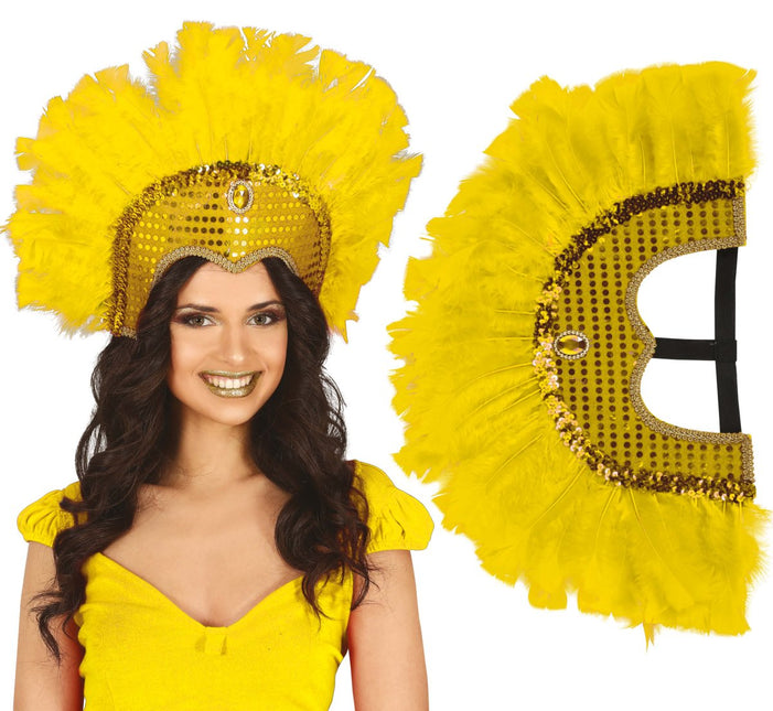 Gele Tooi Veren En Glitters van Fiestas Guirca koop je bij Partywinkel