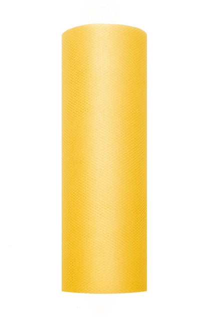 Gele Tule Rol 15cm 9m van Partydeco koop je bij Partywinkel