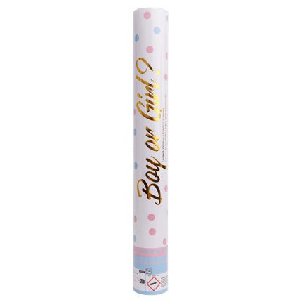 Gender Reveal Confetti Kanon Roze 40cm van Riethmueller koop je bij Partywinkel