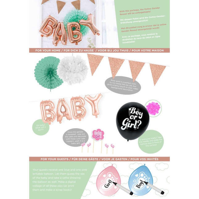 Gender Reveal Meisje Feestpakket van Folat koop je bij Partywinkel