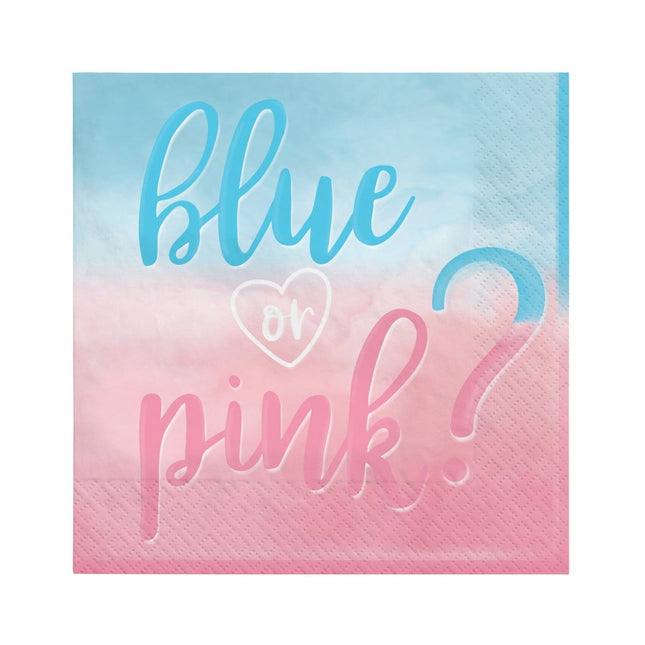 Gender Reveal Servetten 33cm 16st van Riethmueller koop je bij Partywinkel