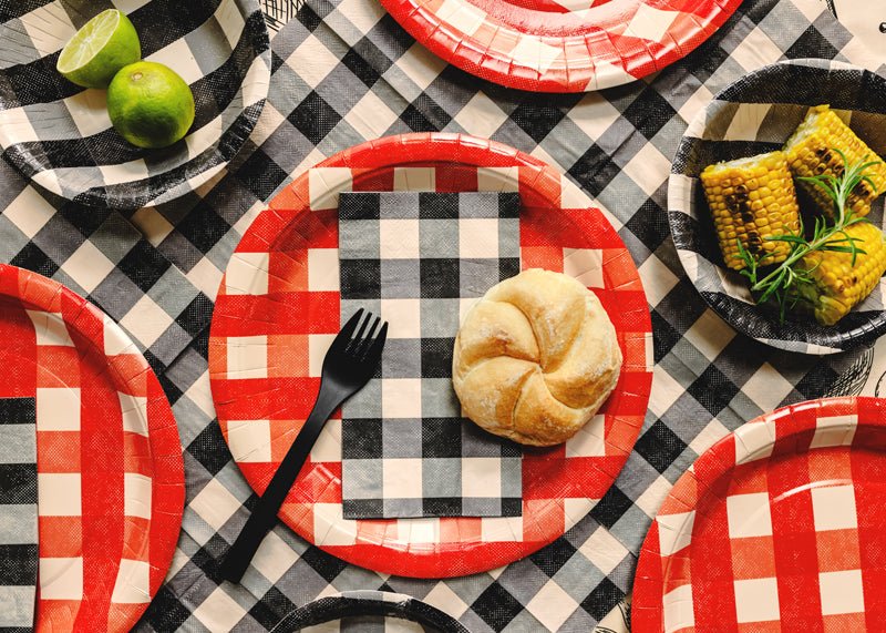 Geruite servetten, 33x40 cm, mix van Partydeco koop je bij Partywinkel