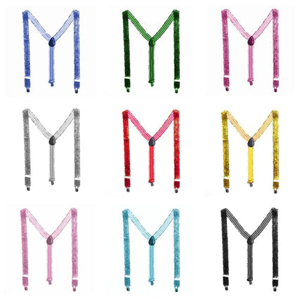 Neon Sequin Suspenders, 2.5 cm