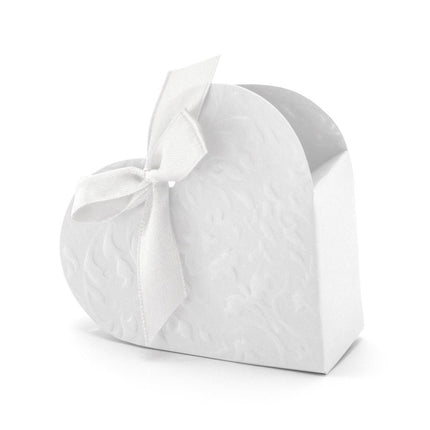 Geschenkdoosjes Hart Wit 10cm 10st van Partydeco koop je bij Partywinkel