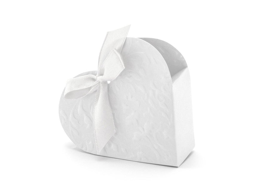 Geschenkdoosjes Hart Wit 10cm 10st van Partydeco koop je bij Partywinkel