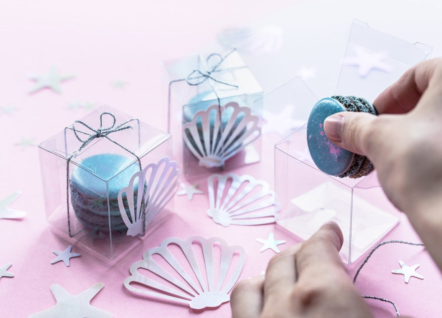 Geschenkdoosjes Kubus Doorzichtig 5cm 10st van Partydeco koop je bij Partywinkel