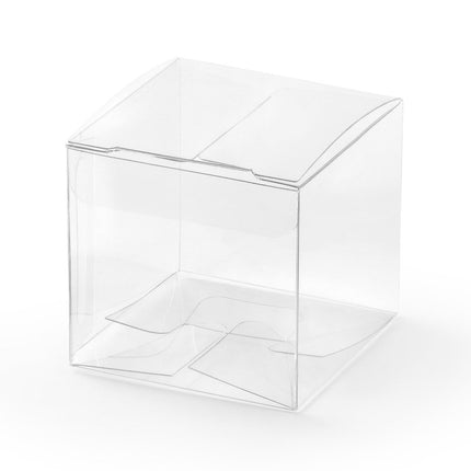 Geschenkdoosjes Kubus Doorzichtig 5cm 10st van Partydeco koop je bij Partywinkel