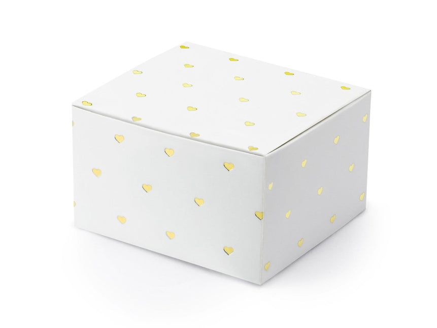 Geschenkdoosjes Mini Hartjes Goud 6cm 10st van Partydeco koop je bij Partywinkel
