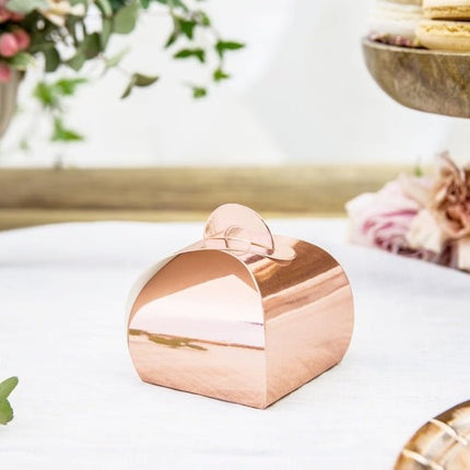 Geschenkdoosjes Rose Goud 6cm 10st van Partydeco koop je bij Partywinkel