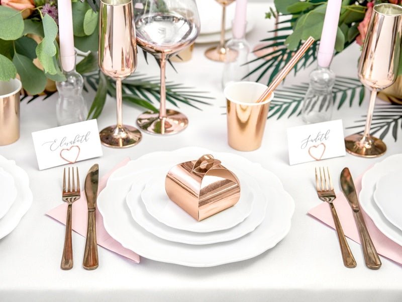Geschenkdoosjes Rose Goud 6cm 10st van Partydeco koop je bij Partywinkel