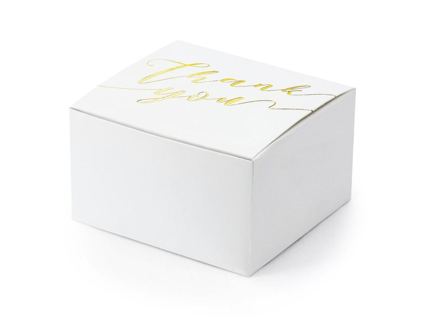 Geschenkdoosjes Thank You Goud 6cm 10st van Partydeco koop je bij Partywinkel