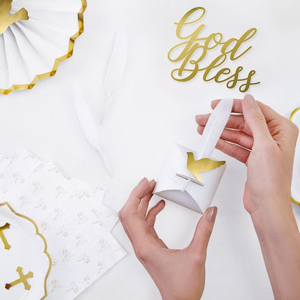 Geschenkdoosjes Vleugels Wit 14,5cm 10st van Partydeco koop je bij Partywinkel