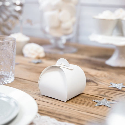 Geschenkdoosjes Wit 6cm 10st van Partydeco koop je bij Partywinkel