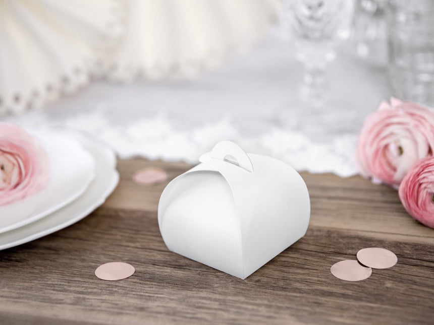 Geschenkdoosjes Wit 6cm 10st van Partydeco koop je bij Partywinkel