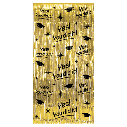 Geslaagd Deurgordijn Goud Zwart van Paper Dreams koop je bij Partywinkel