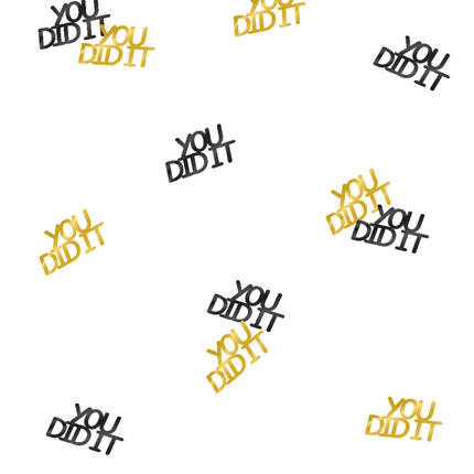 Geslaagd Tafelconfetti Zwart Goud You Did It 14gr van Paper Dreams koop je bij Partywinkel