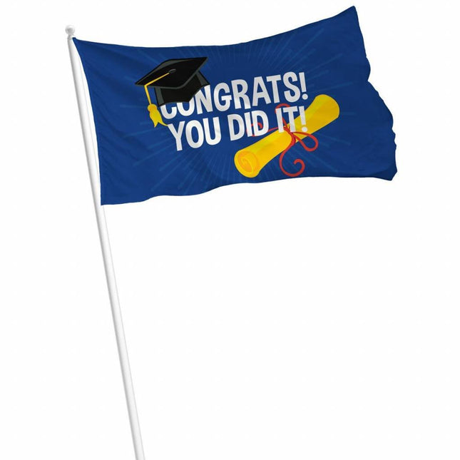 Geslaagd Vlag Congrats 90cm van Folat koop je bij Partywinkel