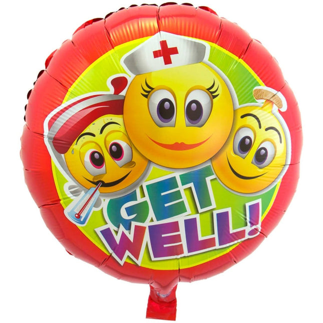 Get Well Soon Smiley Folieballon Leeg van Folat koop je bij Partywinkel