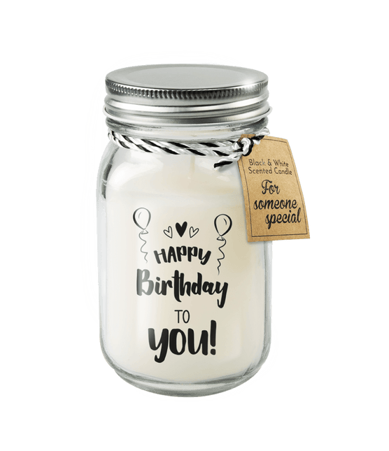 Geurkaars Happy Birthday 14cm van Paper Dreams koop je bij Partywinkel