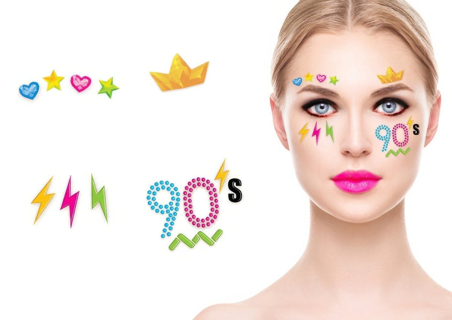 Gezicht Stickers 90'S van Fiestas Guirca koop je bij Partywinkel