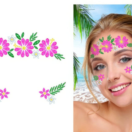 Gezicht Stickers Bloemen van Fiestas Guirca koop je bij Partywinkel