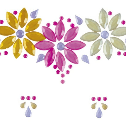 Gezicht Stickers Bloemen Neon van Fiestas Guirca koop je bij Partywinkel