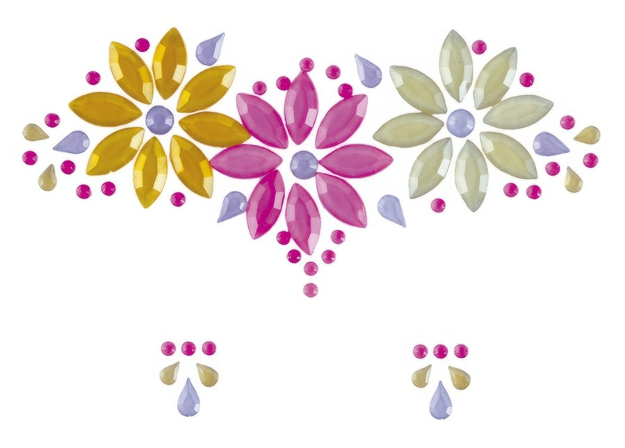 Gezicht Stickers Bloemen Neon van Fiestas Guirca koop je bij Partywinkel
