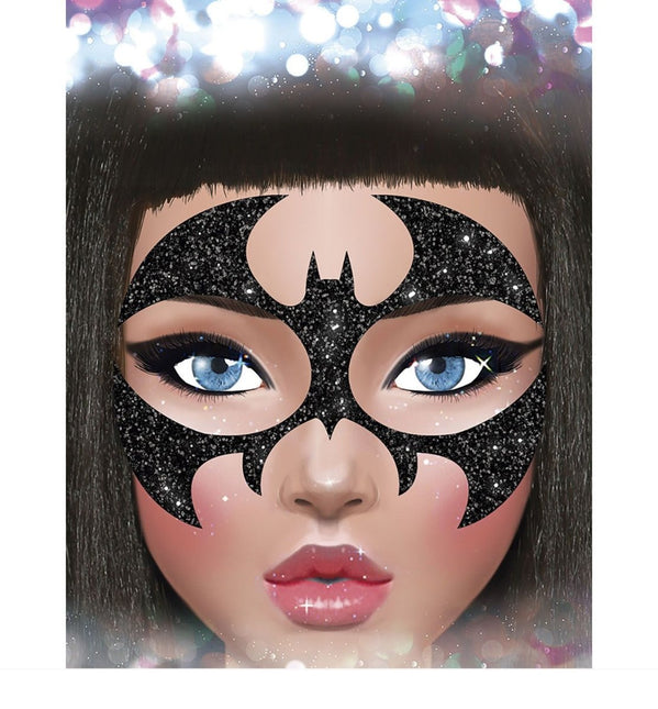 Gezicht Stickers Vleermuis Glitter 20cm van Fiestas Guirca koop je bij Partywinkel