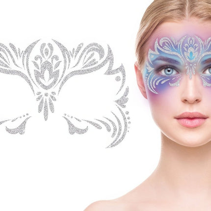 Gezicht Stickers Zilver Glitters van Fiestas Guirca koop je bij Partywinkel
