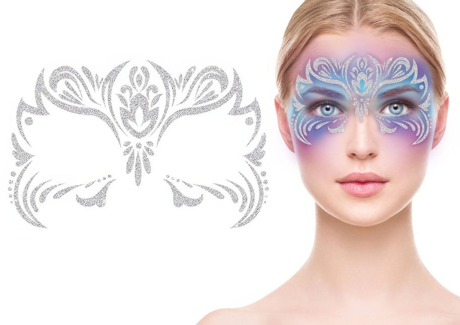 Gezicht Stickers Zilver Glitters van Fiestas Guirca koop je bij Partywinkel