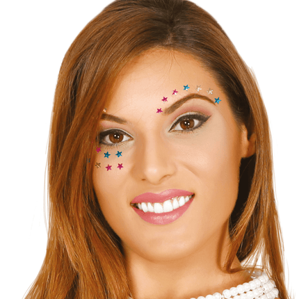 Gezichts Diamantjes Ster Meerkleurig van Fiestas Guirca koop je bij Partywinkel