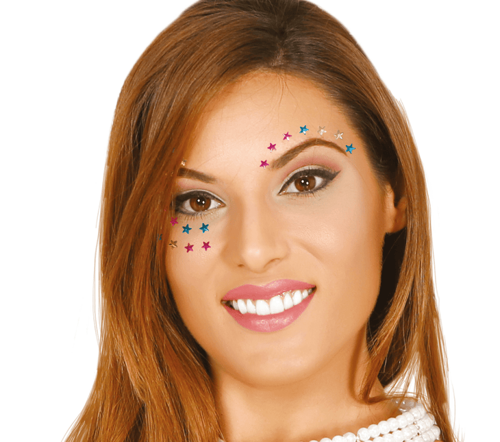 Gezichts Diamantjes Ster Meerkleurig van Fiestas Guirca koop je bij Partywinkel