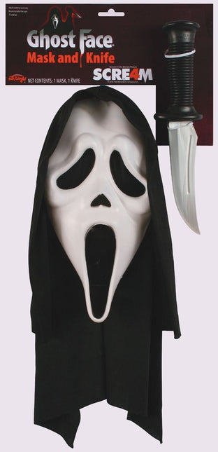 Ghostface Masker Met Mes van Ghostface koop je bij Partywinkel