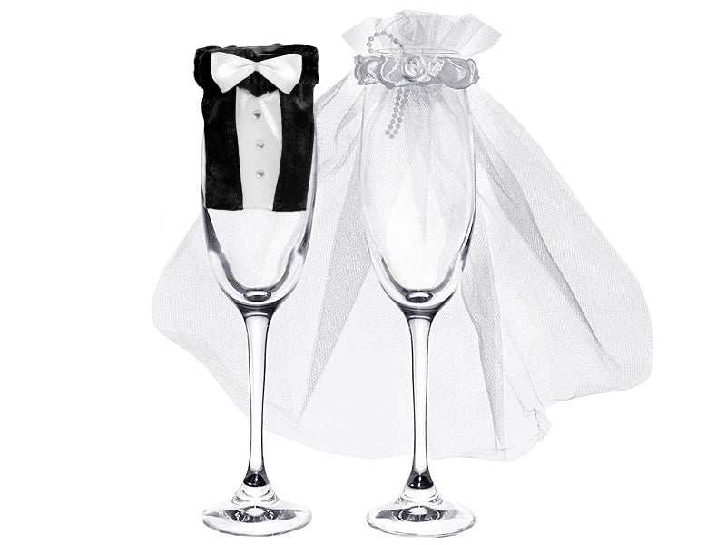 Glasdecoratie Bruidspaar van Partydeco koop je bij Partywinkel