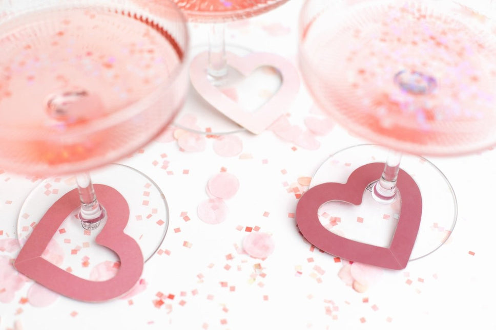 Glasmarkers Hartjes 10st van Partydeco koop je bij Partywinkel