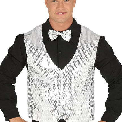 Glitter Gilet Zilver van Fiestas Guirca koop je bij Partywinkel