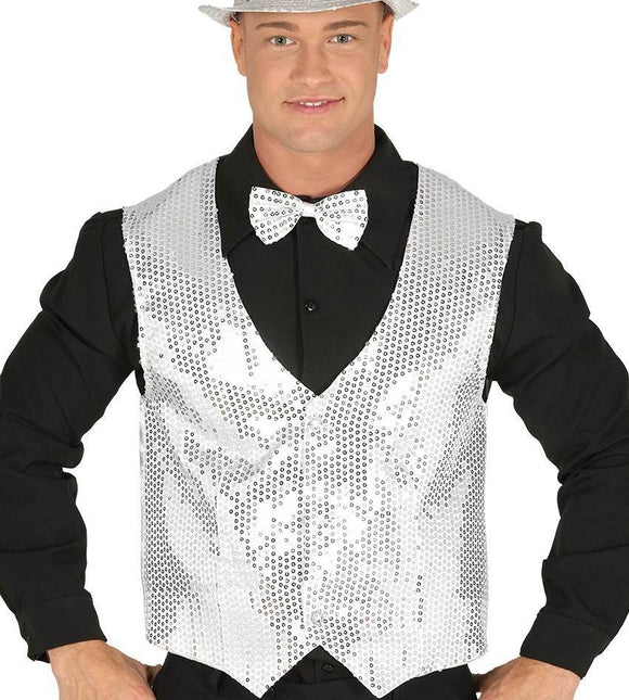 Glitter Gilet Zilver van Fiestas Guirca koop je bij Partywinkel