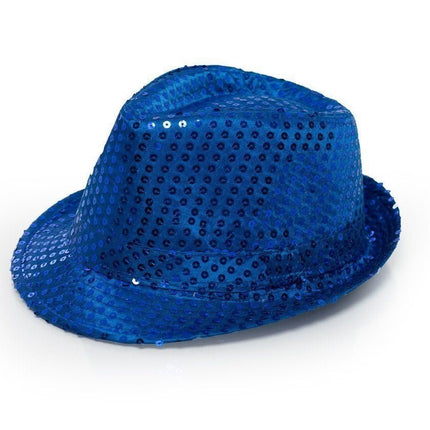 Glitter Hoed Blauw van Partychimp koop je bij Partywinkel