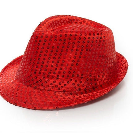 Glitter Hoed Rood van Partychimp koop je bij Partywinkel
